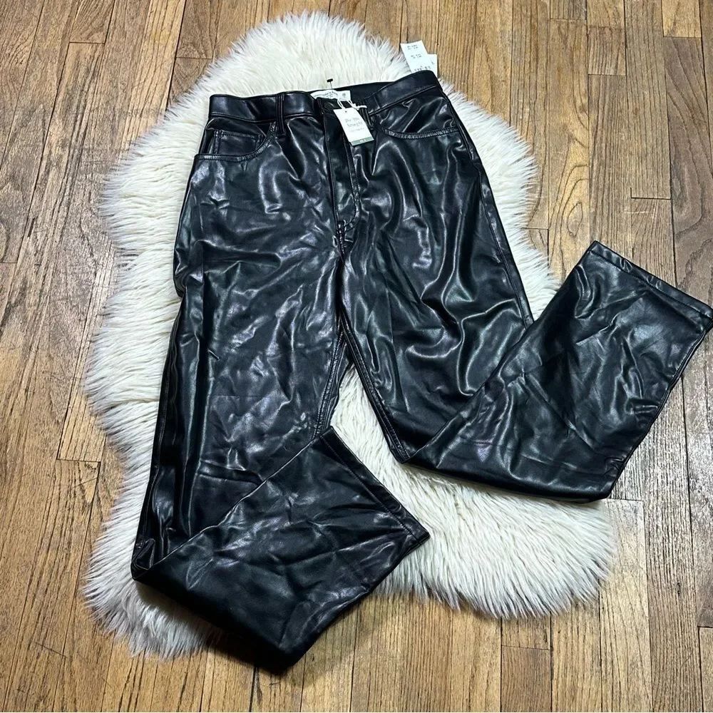 Abercrombie & Fitch Black vegan Leather Pants